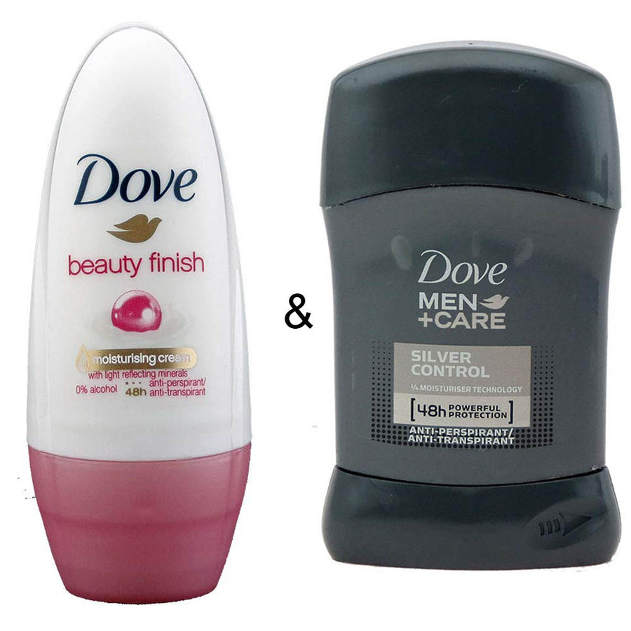 Roll-on Stick Beauty Finish 50ml by Dove and Roll-on Stick Silver Control 50ml by Dove Image 1