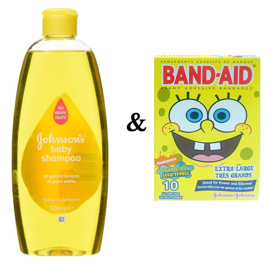 Johnsons Baby Shampoo Original 500Ml and Johnson and Johnson Band-Aid- Sponge Bob (10 In 1 Pack) 058199 Image 1