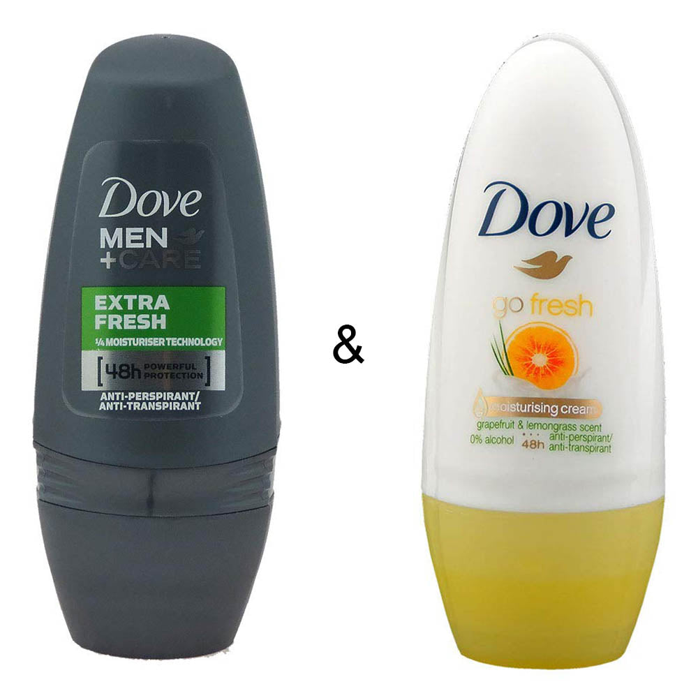 Roll-on Stick Extra Fresh 50 ml by Dove and Roll-on Stick Go Fresh Grapefruit 50 ml by Dove Image 1