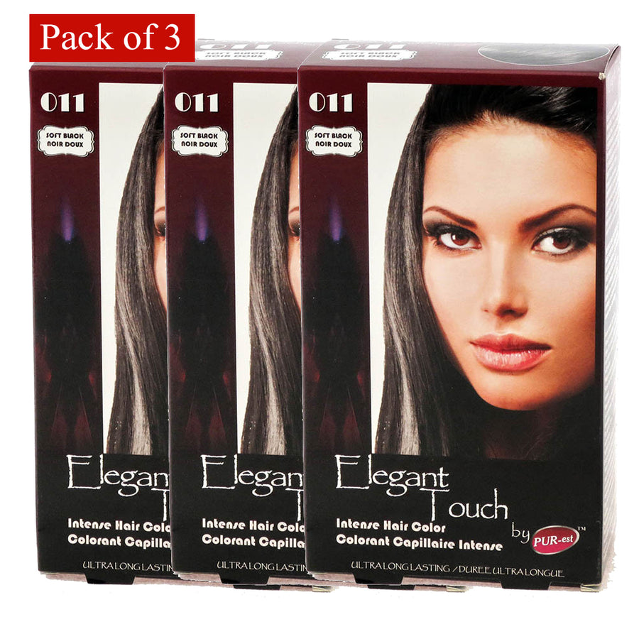 Hair Color Soft Black 011 Elegant Touch By Purest (Pack Of 3) Image 1