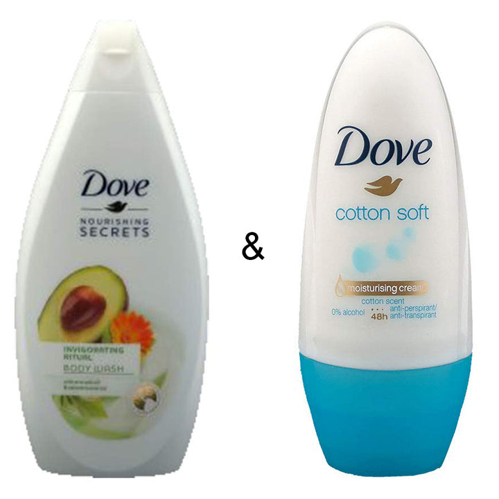 Body Wash Invigo Ritual 500 by Dove and Roll-on Stick Cotton Soft 50 ml by Dove Image 1