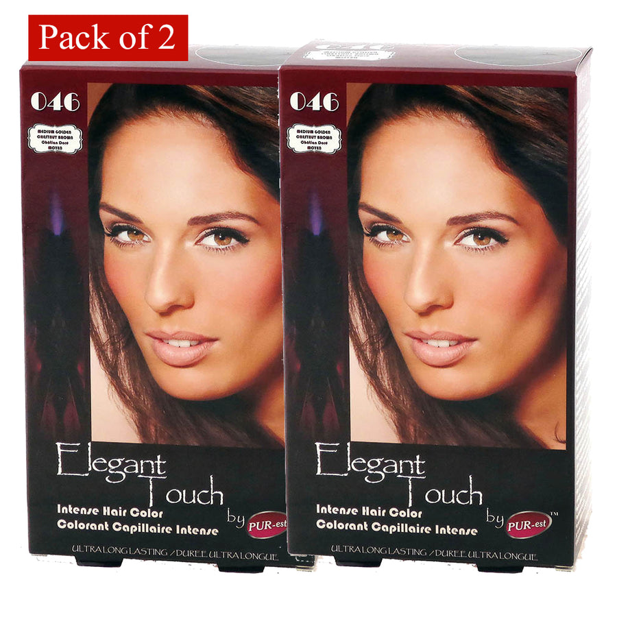 Hair Color Medium Golden Chestnut Brown 046 Elegant Touch By Purest (Pack Of 2) Image 1