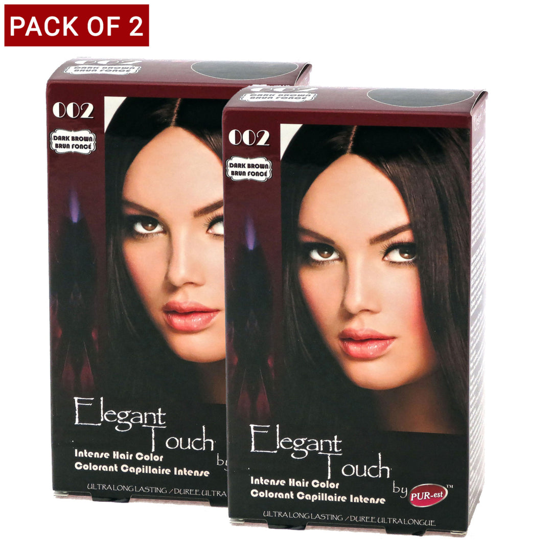 Purest Hair Color 002 0.14Kg - Dark Brown - Pack Of 2 Image 1