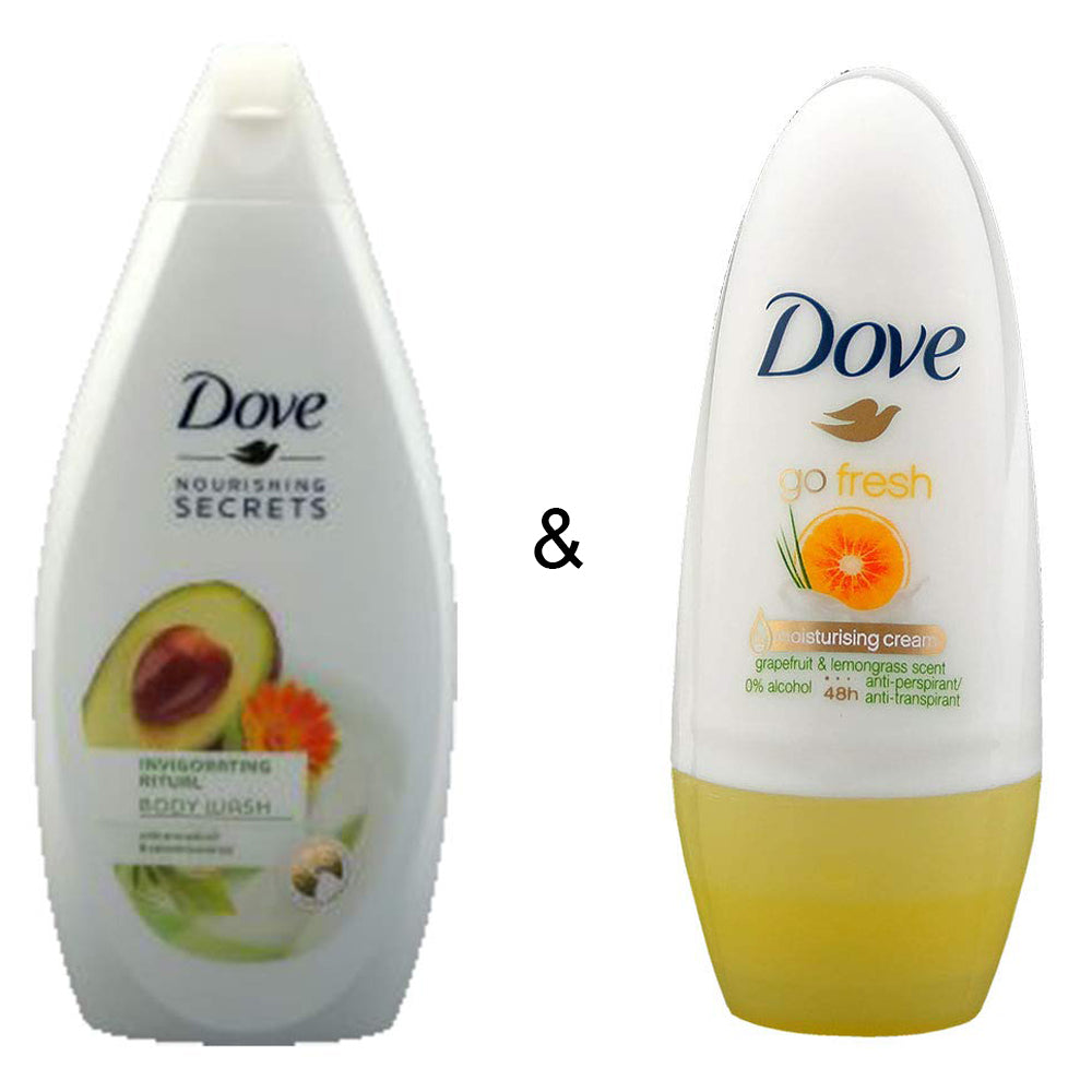 Body Wash Invigo Ritual 500 by Dove and Roll-on Stick Go Fresh Grapefruit 50 ml by Dove Image 1