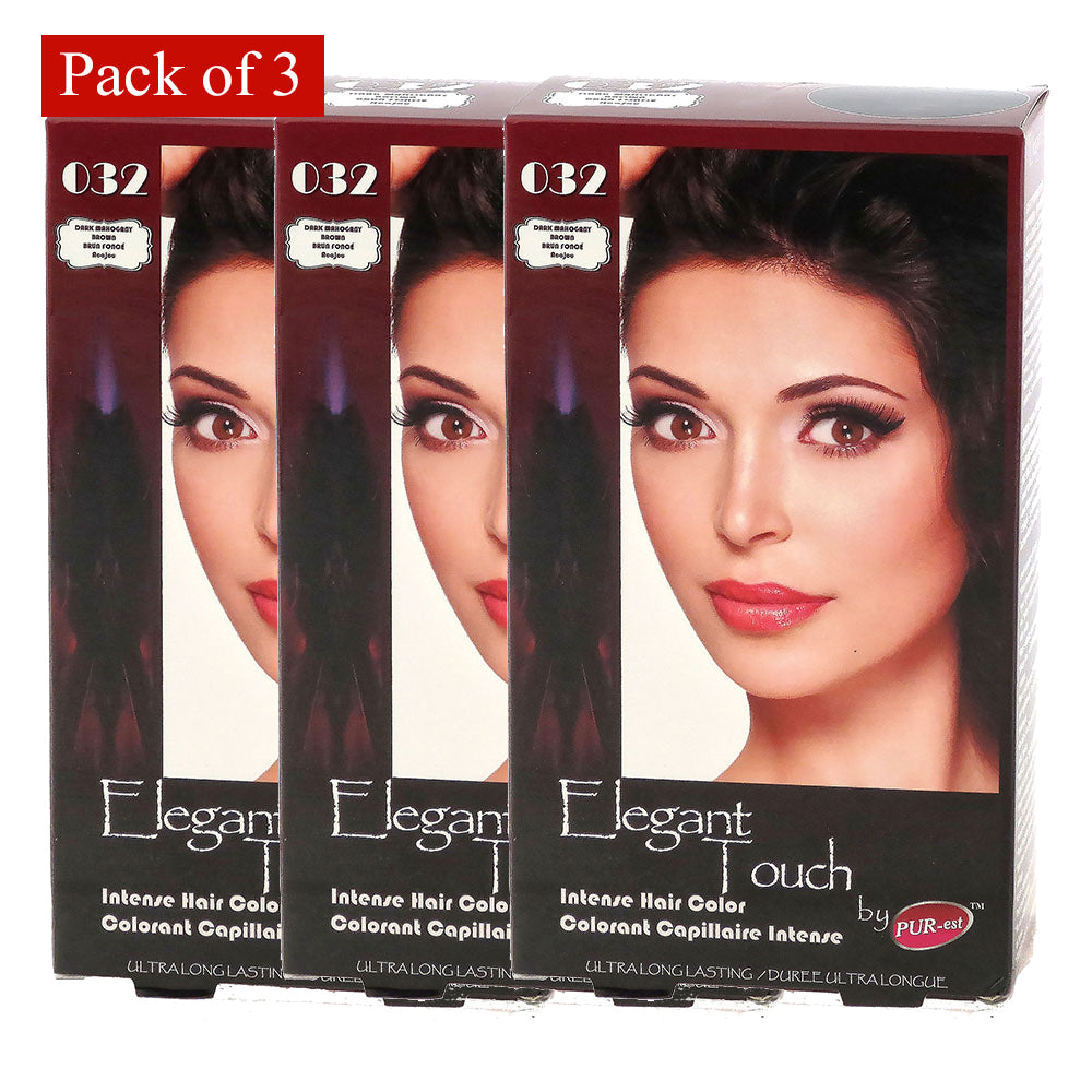 Hair Color Dark Mahogany Brown 032 Elegant Touch By Purest (Pack Of 3) Image 1