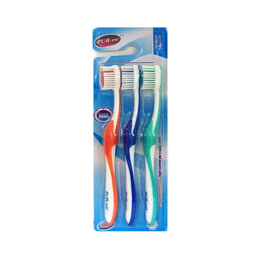 Normal Bristle Medium Toothbrush 3 In 1 Pack (Pack of 3) By Purest Image 1