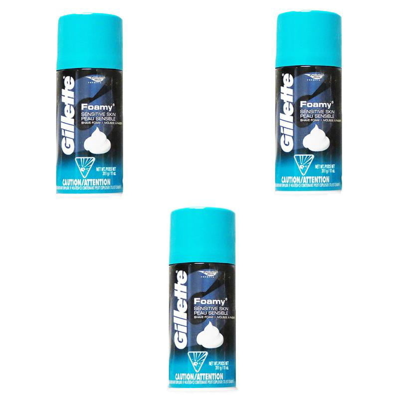 Gillette 311g Shave Foam- Foamy Sensitive Skin (Pack of 3) Image 1