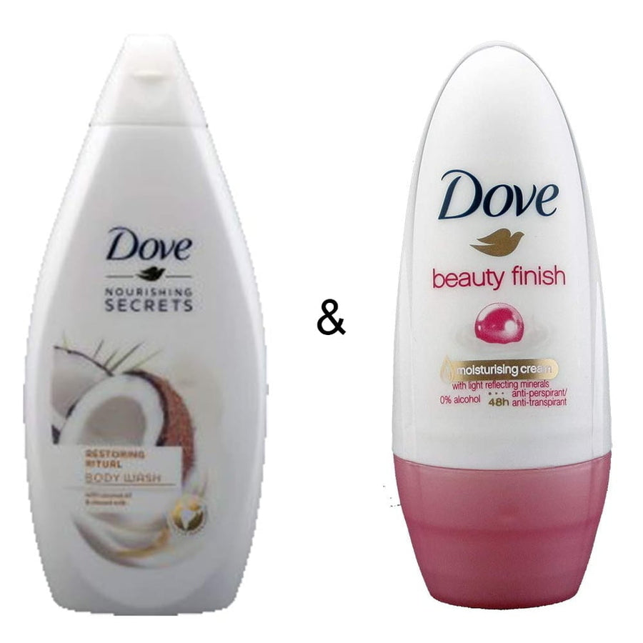 Body Wash Restoring Ritual 500 by Dove and Roll-on Stick Beauty Finish 50ml by Dove Image 1