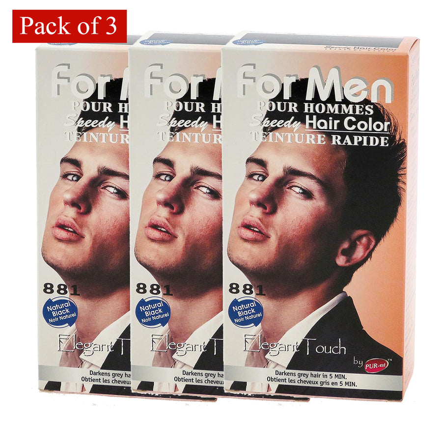 Hair Color For Men Natural Black 881 Elegant Touch By Purest (Pack Of 3) Image 1