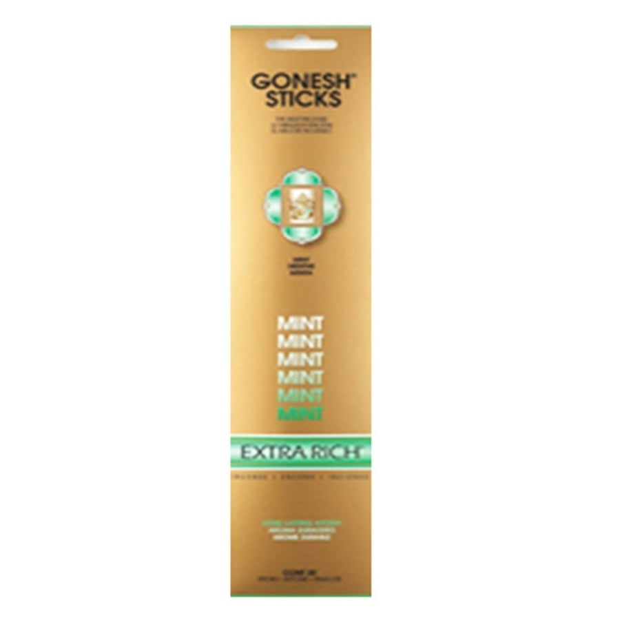 Gonesh Incense Extra Rich- Mint (20 Sticks In 1 Pack) 208398 Image 1
