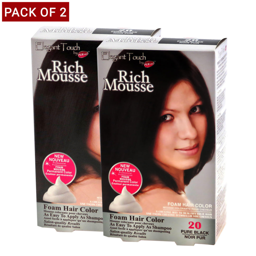 Pur-Est Foam Hair Color Rich Mousse Pure Black 0 Elegant Touch Image 1