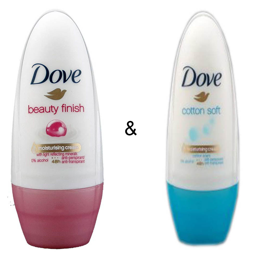 Roll-on Stick Beauty Finish 50ml by Dove and Roll-on Stick Cotton Soft 50ml by Dove Image 1
