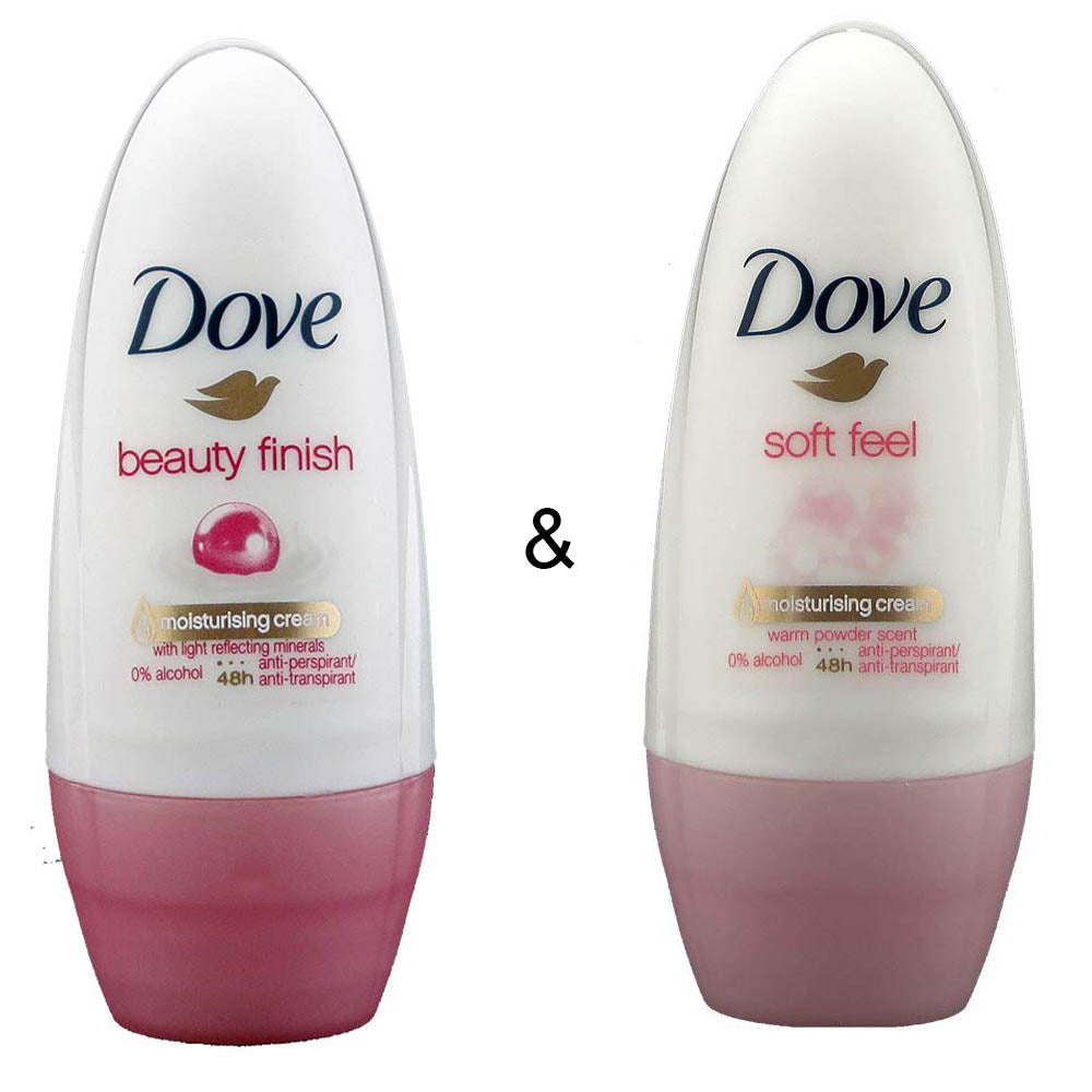 Roll-on Stick Beauty Finish 50ml by Dove and Roll-on Stick Soft Feel 50ml by Dove Image 1