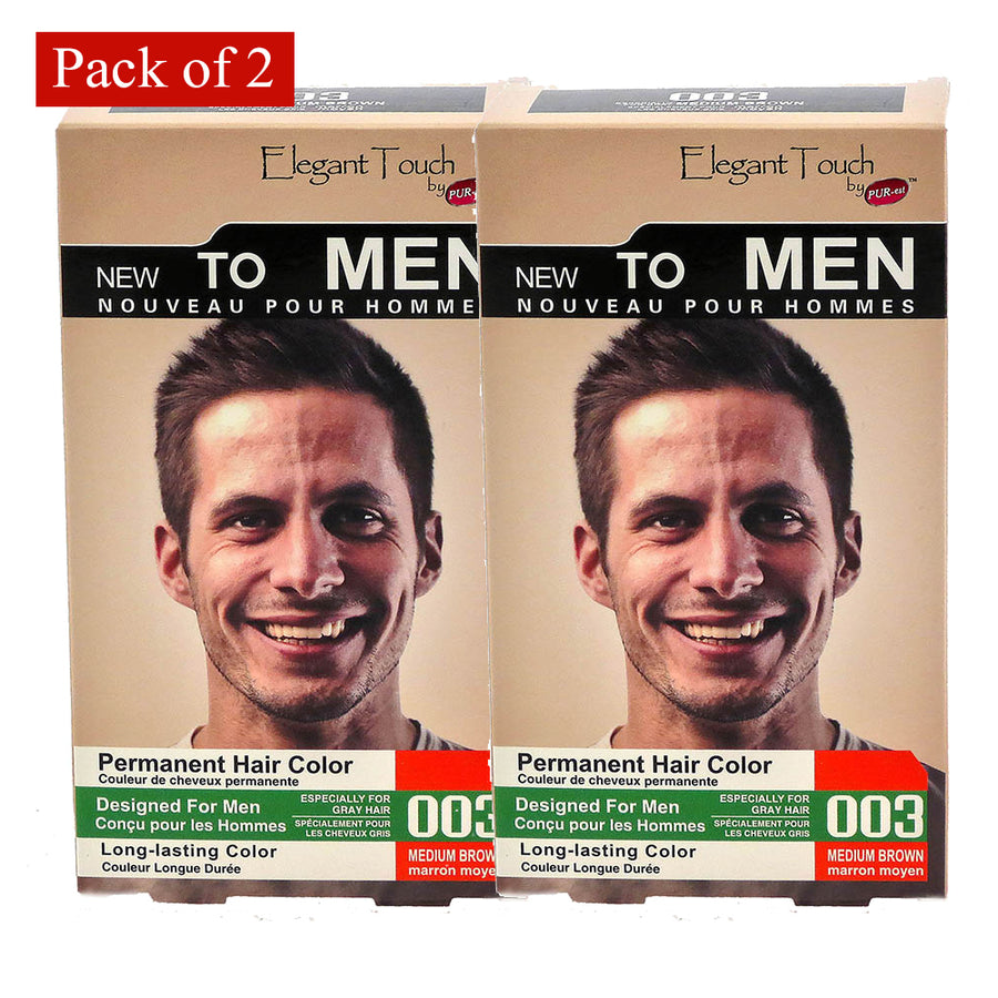 Hair Color For Men Medium Brown 003 Elegant Touch By Purest (Pack Of 2) Image 1