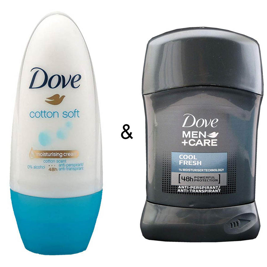 Dove 50 ml For Men Roll-on Stick Cotton Soft and Roll-on Stick Cool Fresh 50ml Image 1