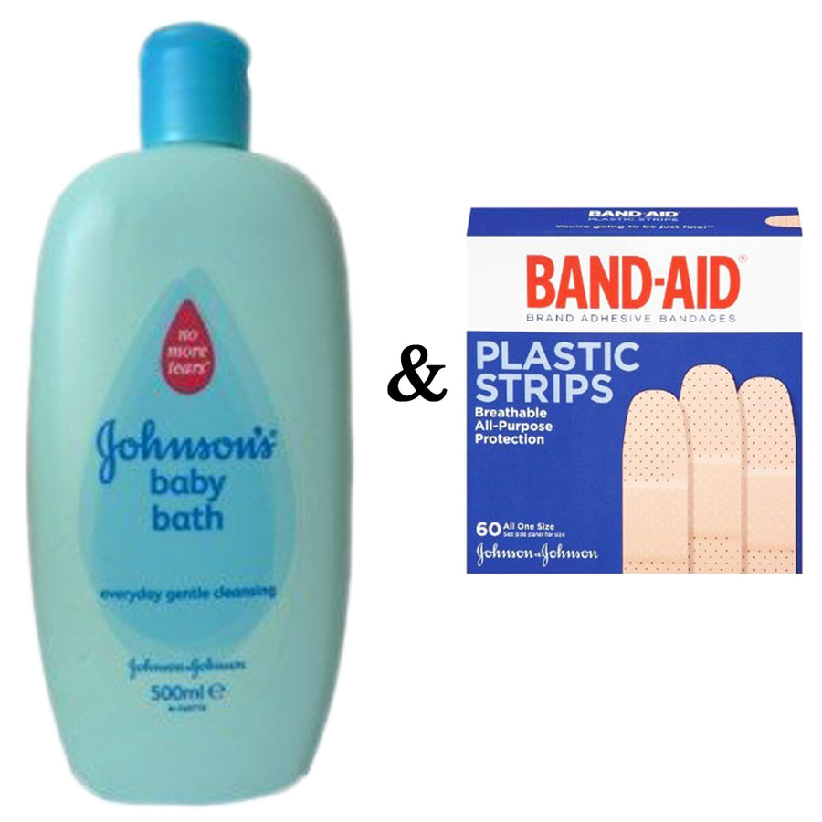 JohnsonS Baby Bath 500Ml (1000Ml Bath) and Johnson and Johnson Band-Aid- Plastic Strips (60 In 1 Pack) Image 1