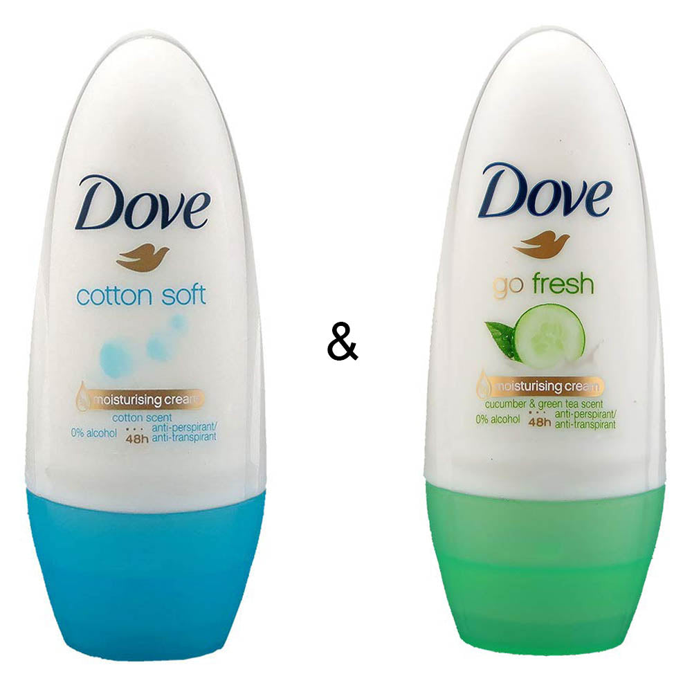 Roll-on Stick Cotton Soft 50 ml by Dove and Roll-on Stick Go Fresh Cucumber 50 ml by Dove Image 1