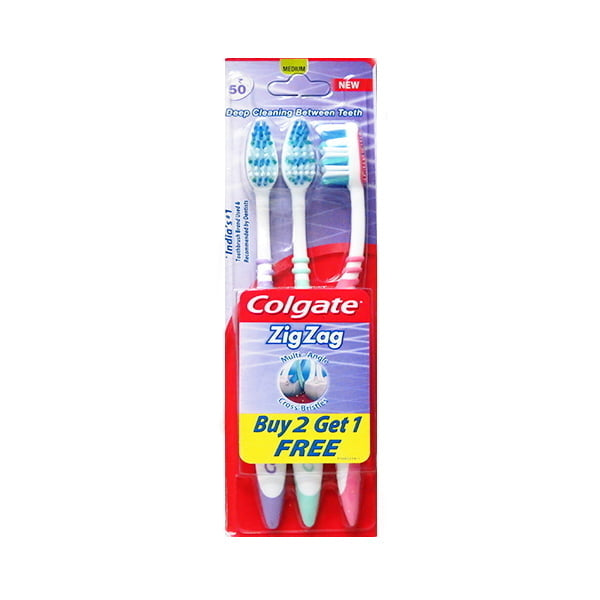 Colgate Zig-Zag Soft Toothbrush 3 In 1 Pack (Pack of 3) 118936 Image 1
