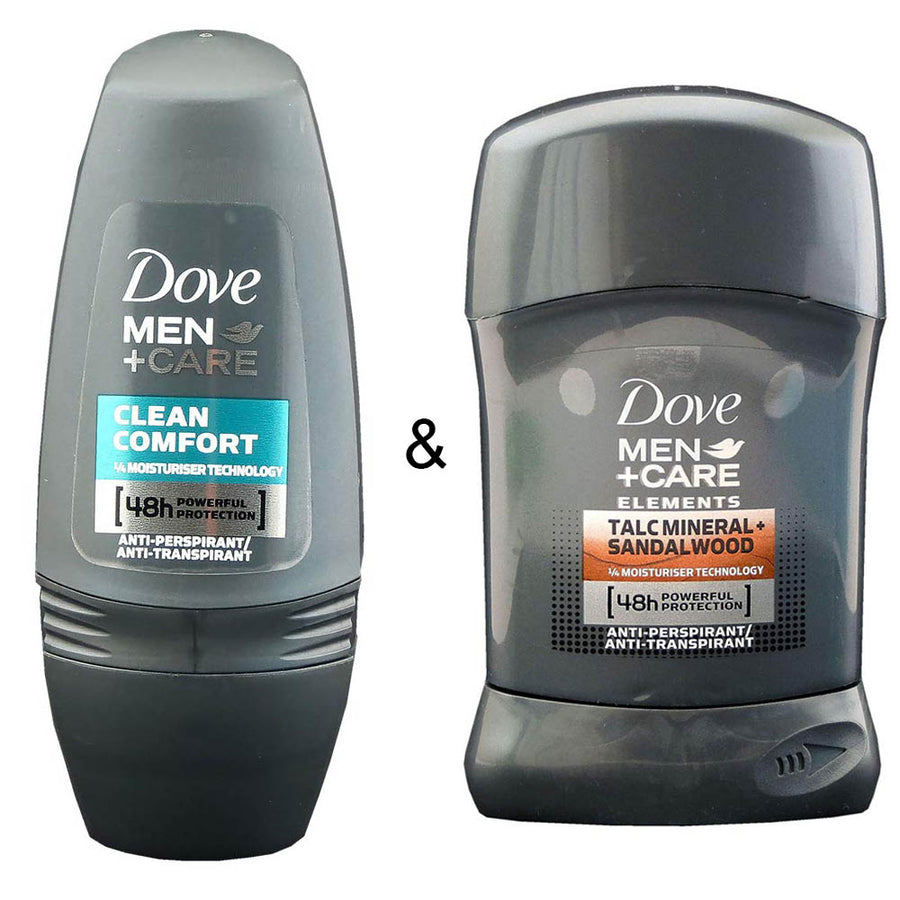 Dove 50ml For Men Roll-on Stick Clean Comfort and Men Stick Care Elements Talc Mineral and Sandalwood 50ml by Dove Image 1