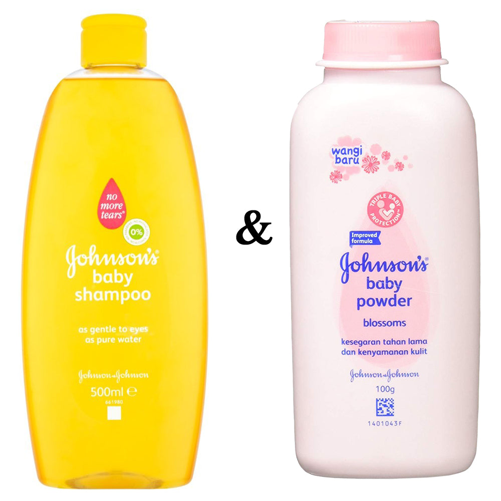 Johnsons Baby Shampoo and Johnsons Baby Powder Blossoms 3.3 Oz (100g) Image 1
