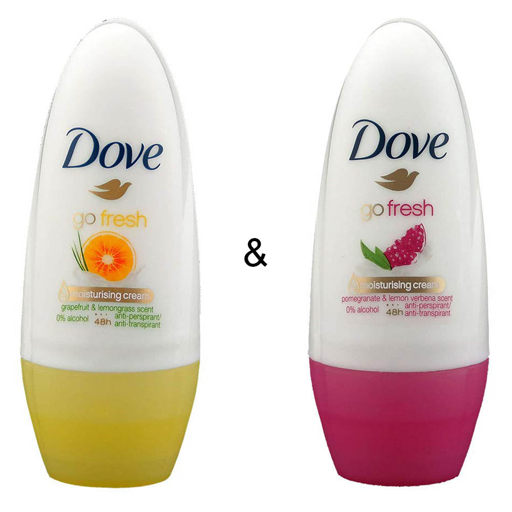 Roll-on Stick Go Fresh Grapefruit 50 ml by Dove and Roll-on Stick Go Fresh Pomegranate 50 ml by Dove Image 1