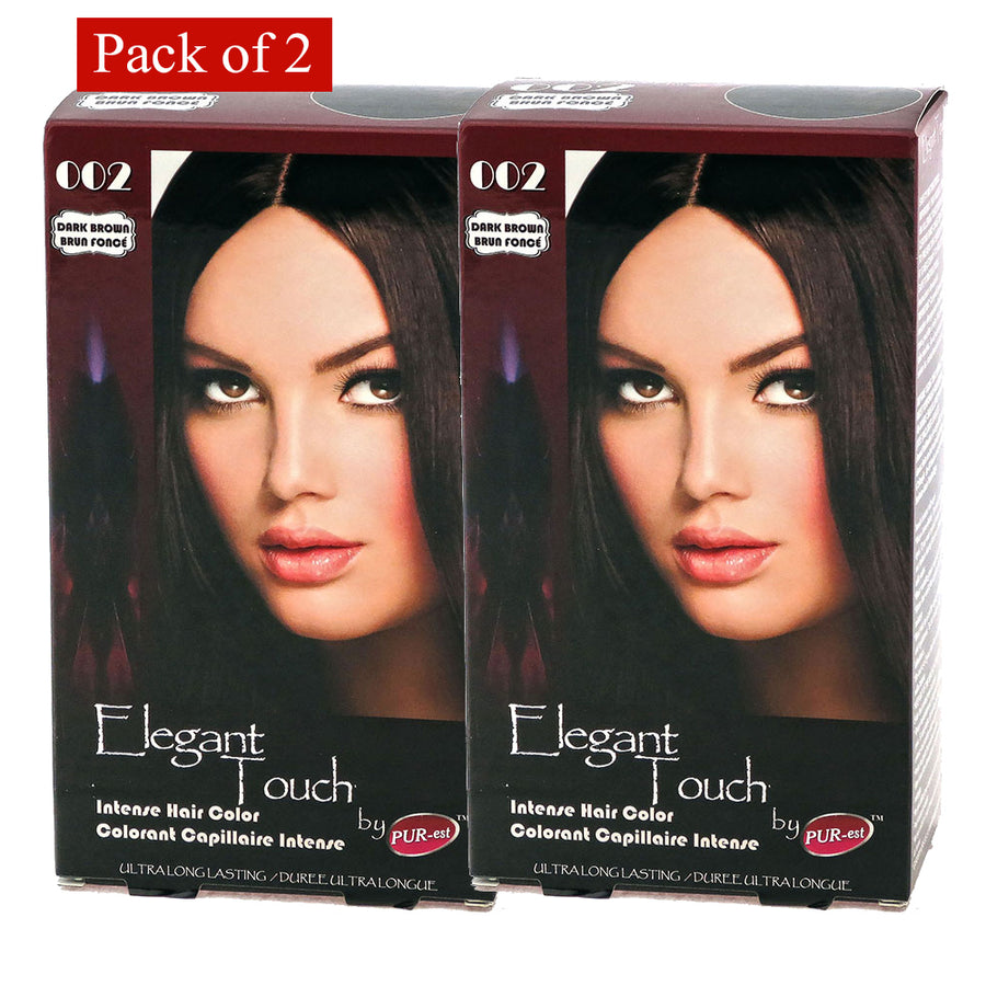 Hair Color Dark Brown 002 Elegant Touch By Purest (Pack Of 2) Image 1