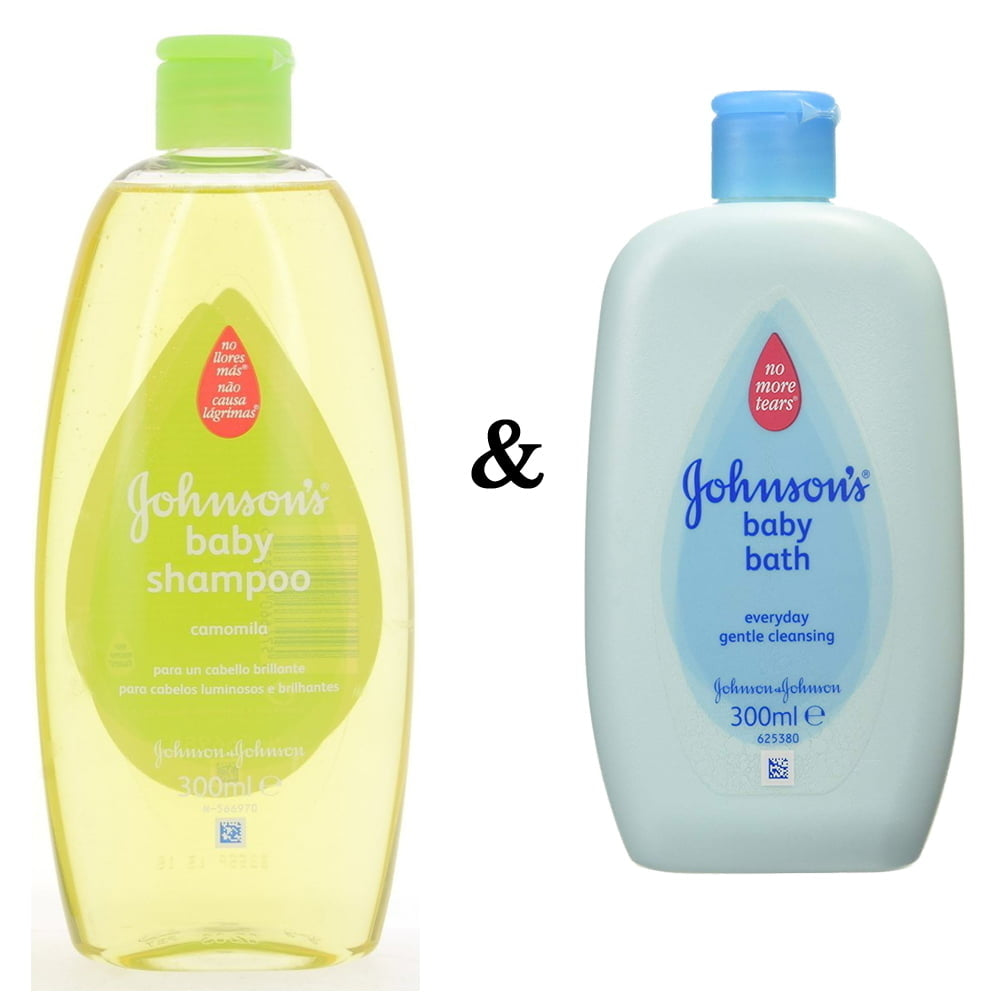 Johnsons Shampoo 300Ml Camomila and Johnsons Baby Baby Bath 300Ml Image 1