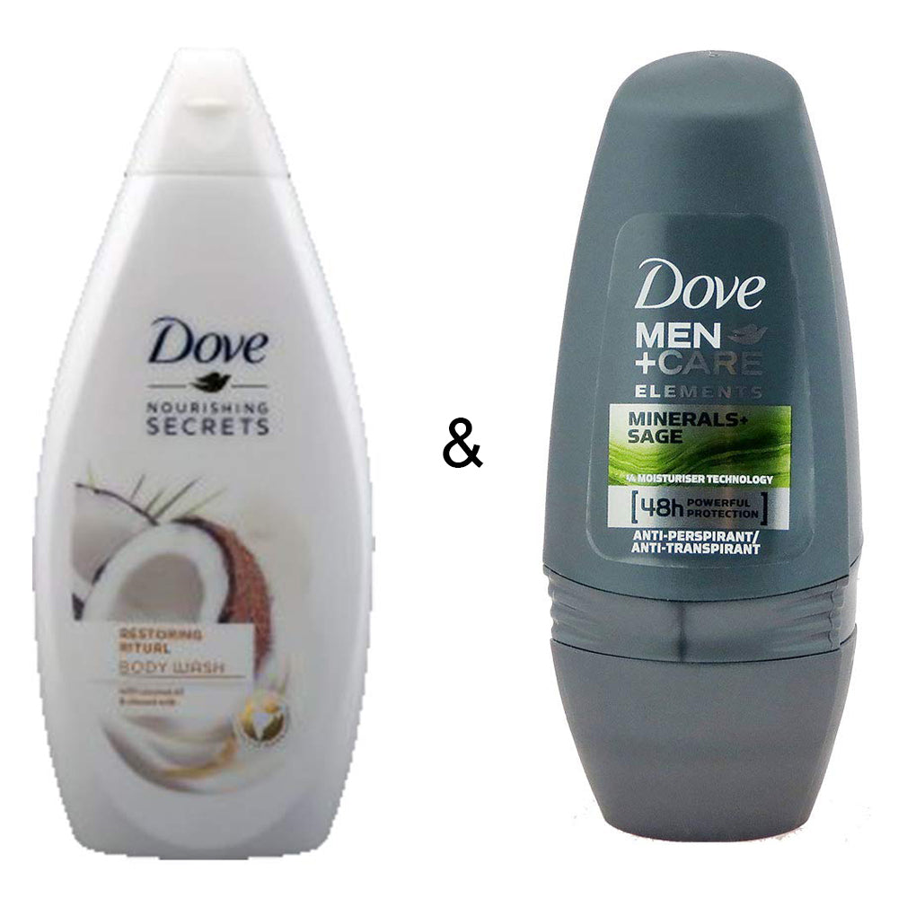 Body Wash Restoring Ritual 500 by Dove and Roll-on Stick Mineral and Sage by Dove Image 1