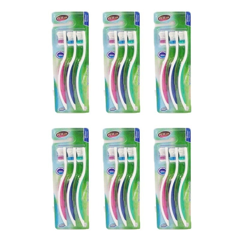 Medium Toothbrush 3 In 1 Pack (Pack of 6) By Purest Image 1