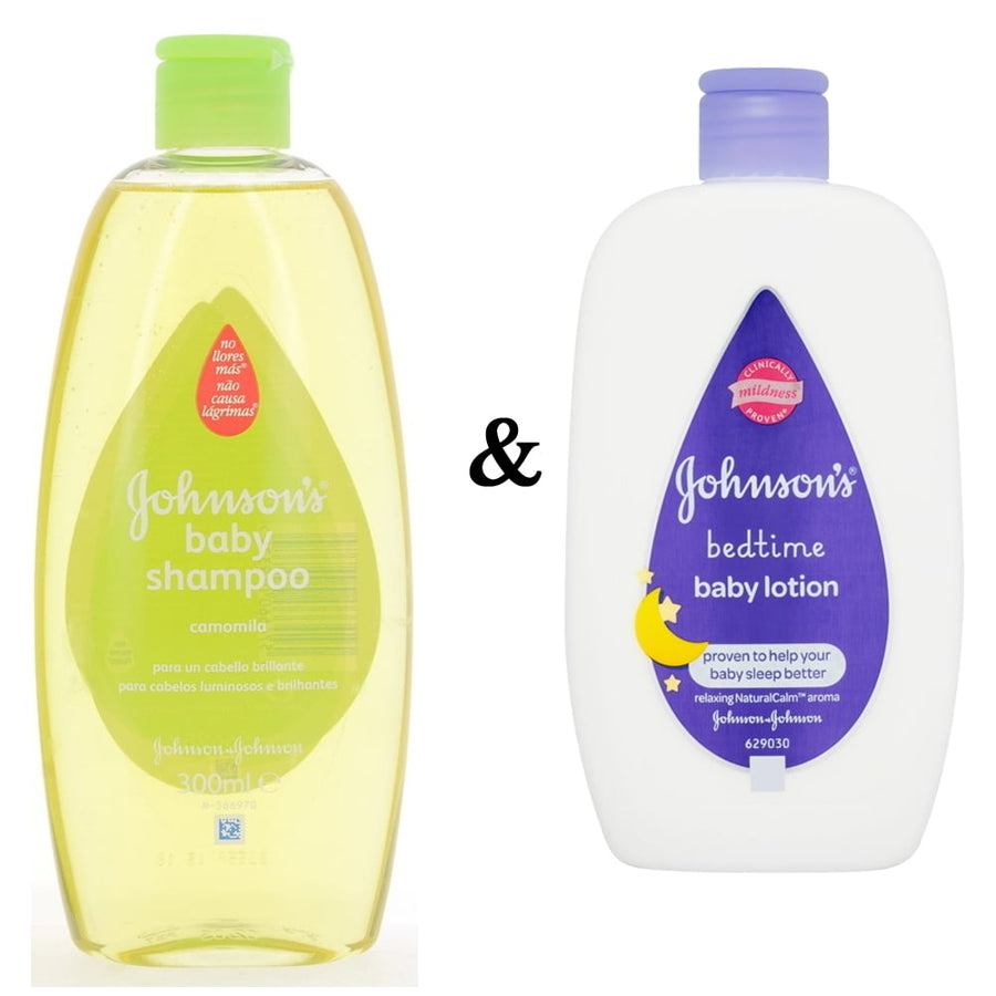 Johnsons Shampoo 300Ml Camomila and Johnsons Baby Bedtime Lotion 300 Ml By Johnson and Johnson Image 1