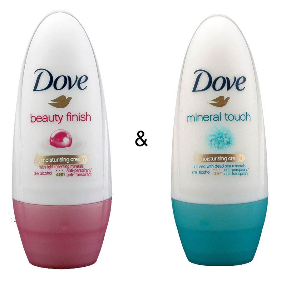 Roll-on Stick Beauty Finish 50ml by Dove and Roll-on Stick Mineral Touch 50ml by Dove Image 1