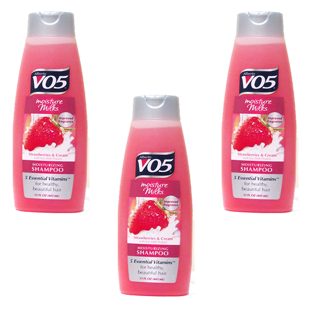 V05 Moisturizing Shampoo With Strawberries and Cream(443ml) (Pack of 3) Image 1
