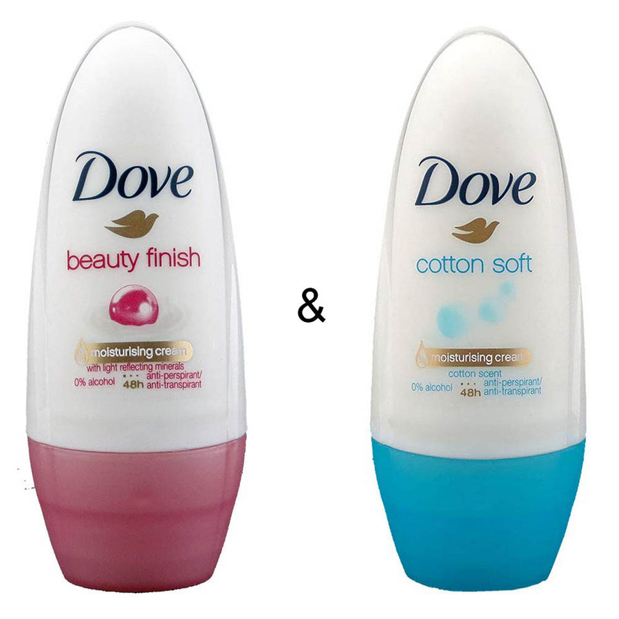 Roll-on Stick Beauty Finish 50ml by Dove and Roll-on Stick Cotton Soft 50 ml by Dove Image 1
