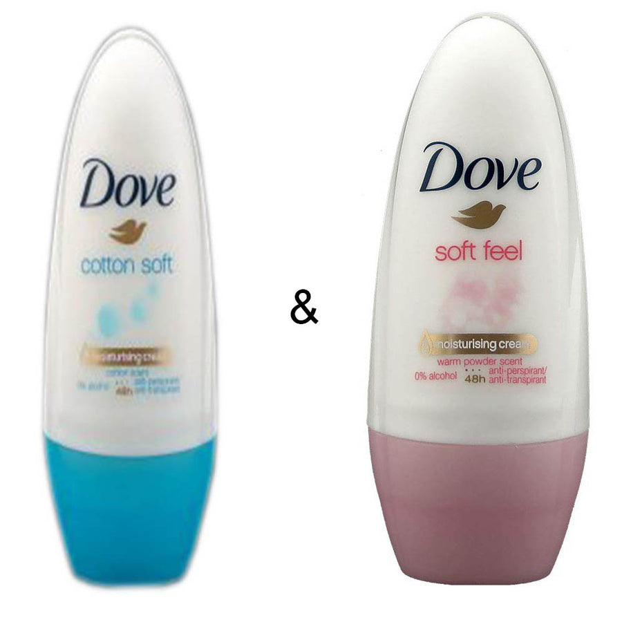 Roll-on Stick Cotton Soft 50ml by Dove and Roll-on Stick Soft Feel 50ml by Dove Image 1