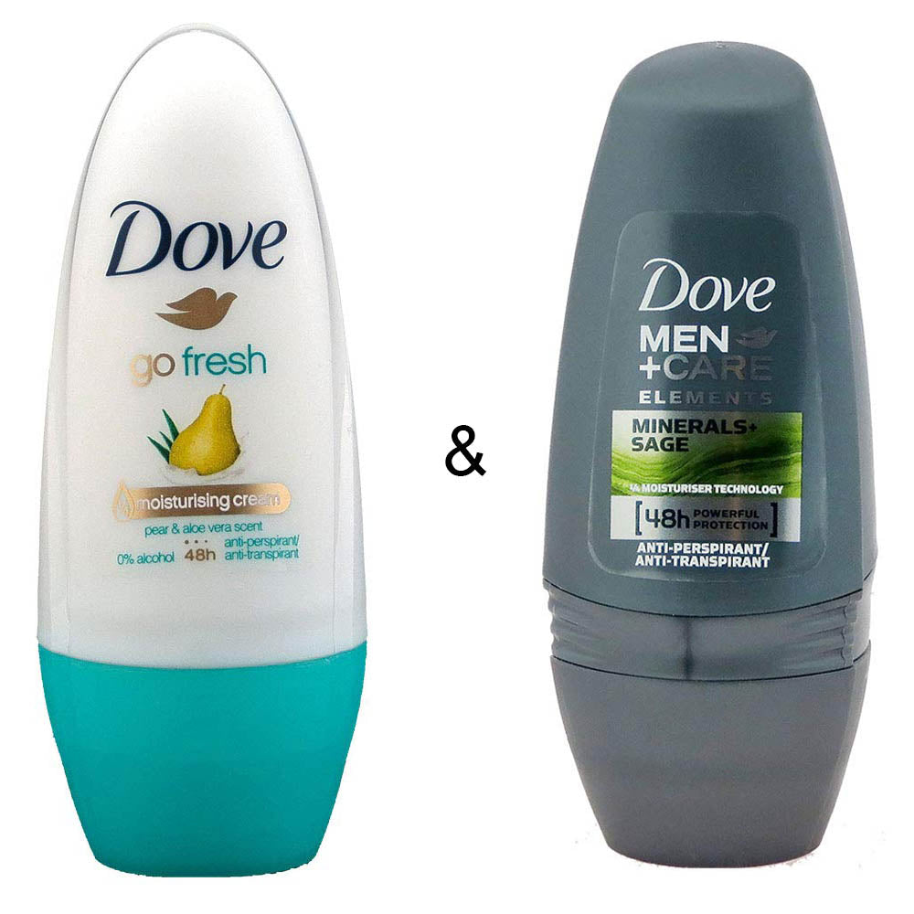 Roll-on Stick Go Fresh Pear and Aloe 50 ml by Dove and Roll-on Stick Mineral and Sage by Dove Image 1
