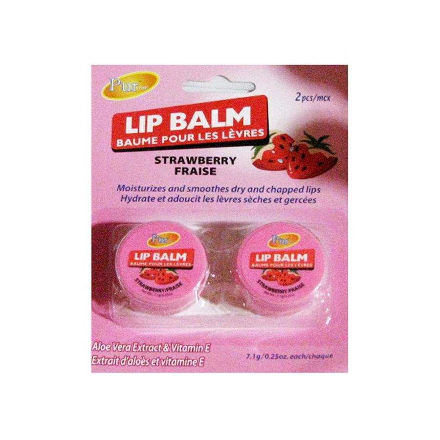 Lip Balm- Strawberry (2 In 1 Pack) (Pack of 3) By Purest Image 1