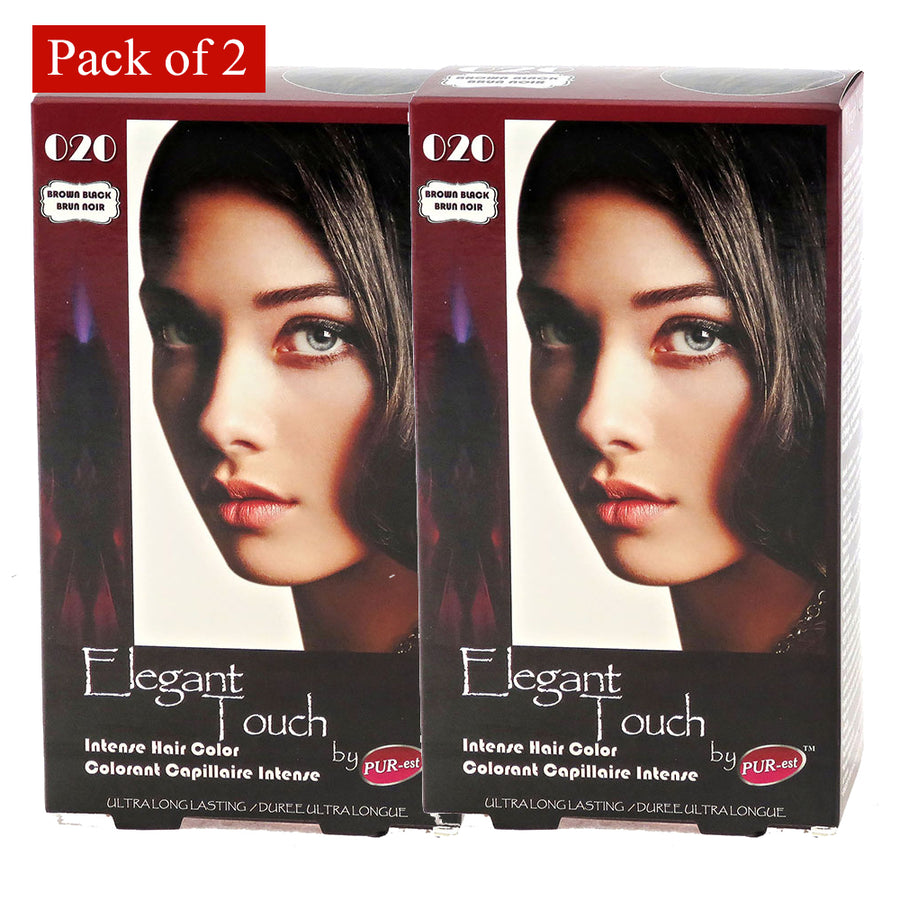 Hair Color Brown Black 020 Elegant Touch By Purest (Pack Of 2) Image 1