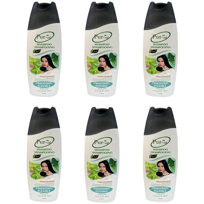 Straightening Flexible Shampoo With Ginkgo+Carambola(400ml) (Pack of 6) By Purest Image 1