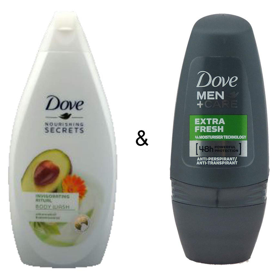 Body Wash Invigo Ritual 500 by Dove and Roll-on Stick Go Fresh Cucumber 50 ml by Dove Image 1