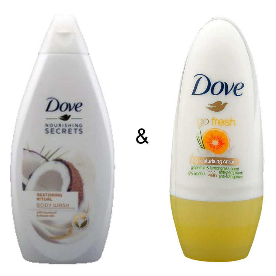 Body Wash Restoring Ritual 500 by Dove and Roll-on Stick Go Fresh Grapefruit 50 ml by Dove Image 1