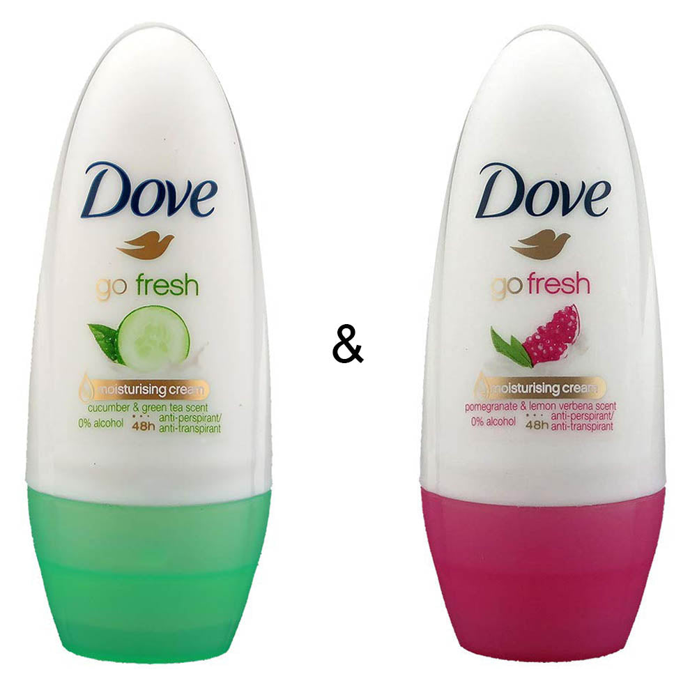 Roll-on Stick Go Fresh Cucumber 50 ml by Dove and Roll-on Stick Go Fresh Pomegranate 50 ml by Dove Image 1