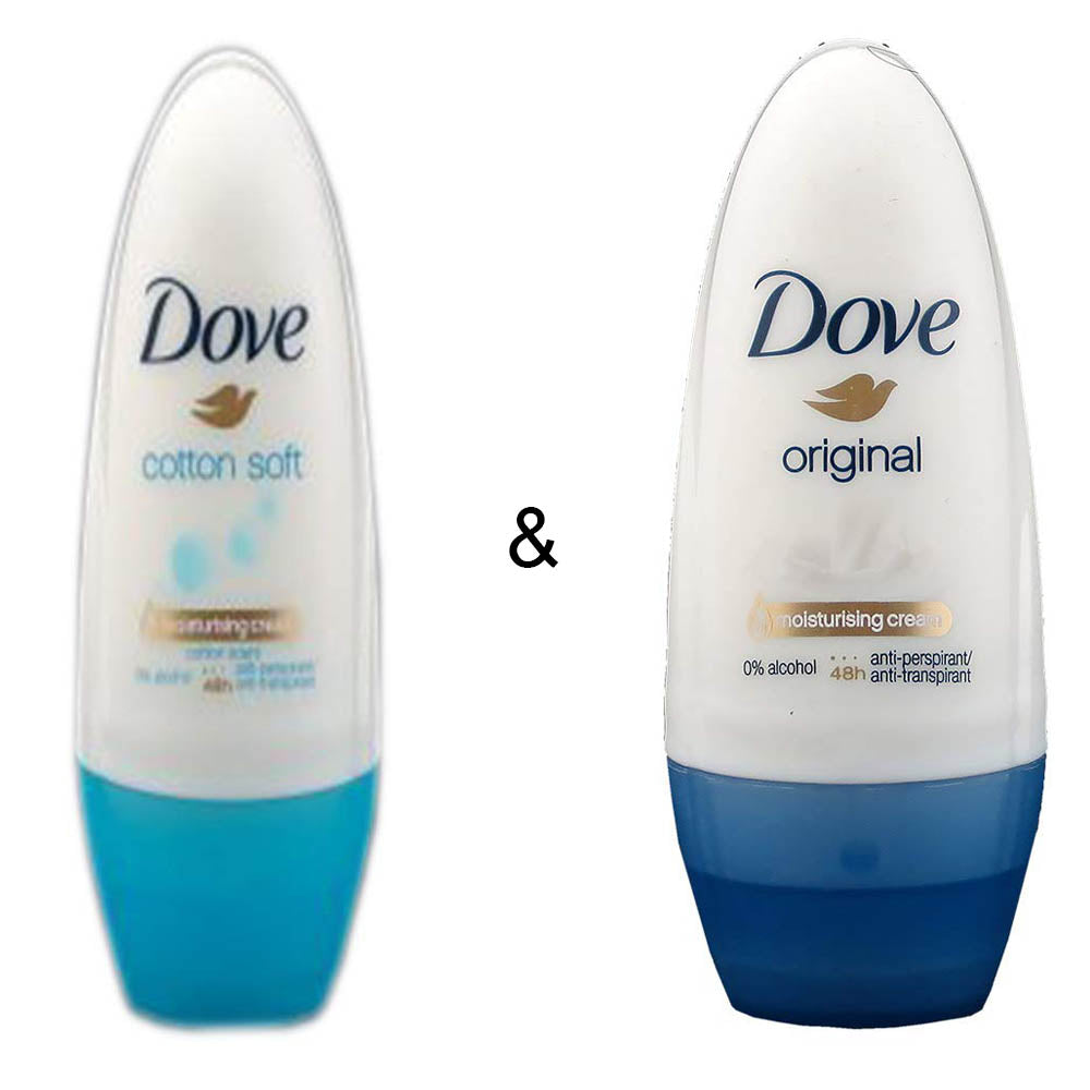 Roll-on Stick Cotton Soft 50ml by Dove and Roll-on Stick Original 50ml by Dove Image 1