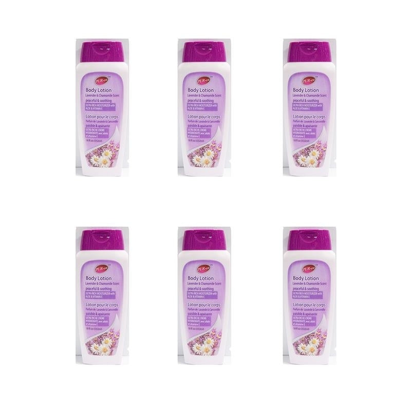 Body Lotion With Lavender and Chamomile (532ml) (Pack of 6) By Purest Image 1