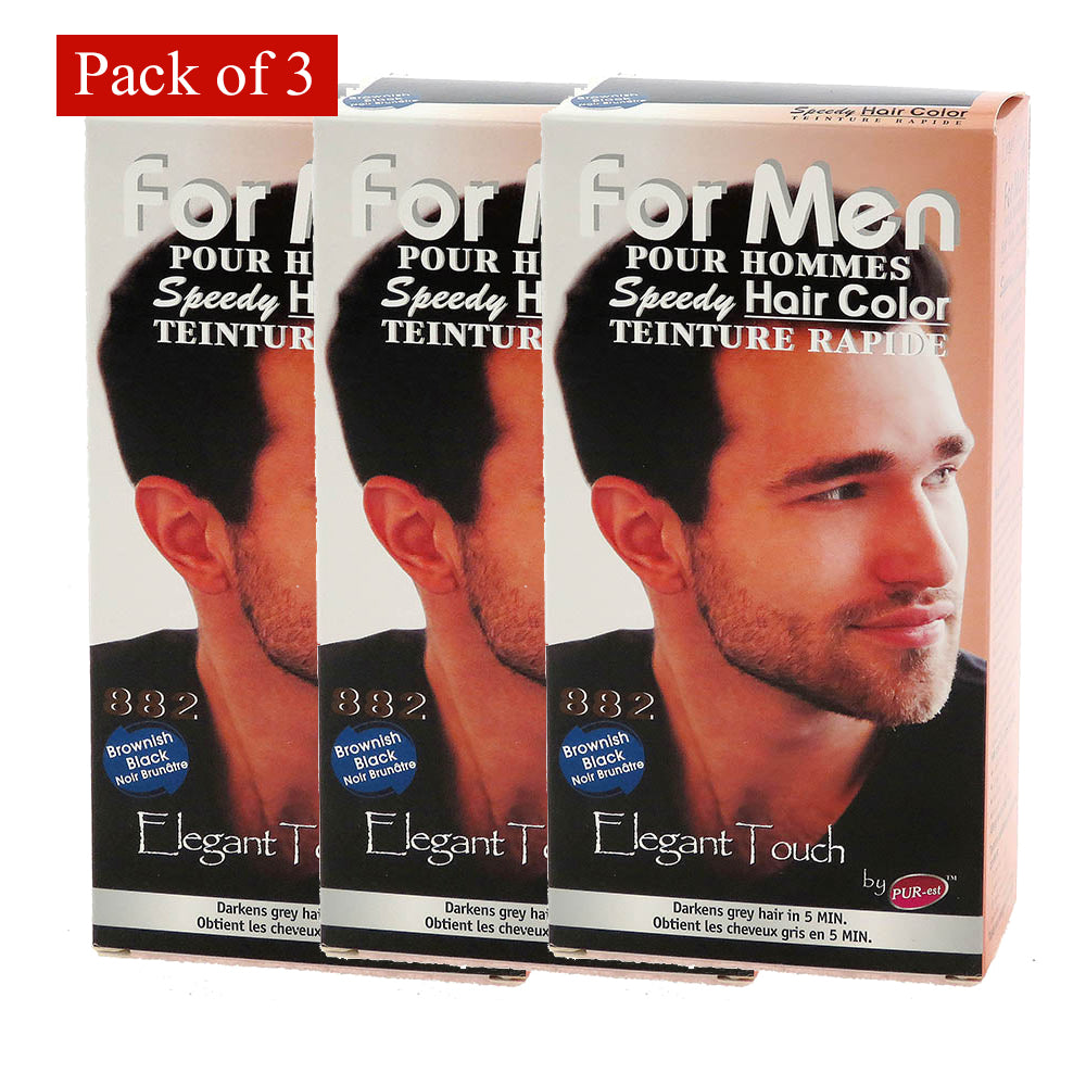 Hair Color For Men Brownish Black 882 Elegant Touch Speedy By Purest (Pack Of 3) Image 1