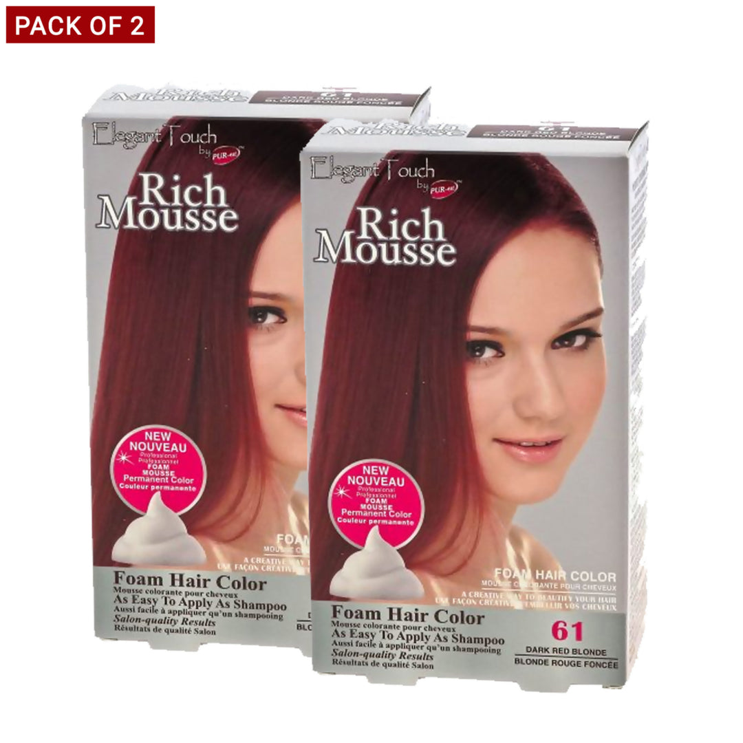 Purest Rich Mousse Foam Hair Color Dark Red Blonde 61 0.18Kg - Pack Of 2 Image 1