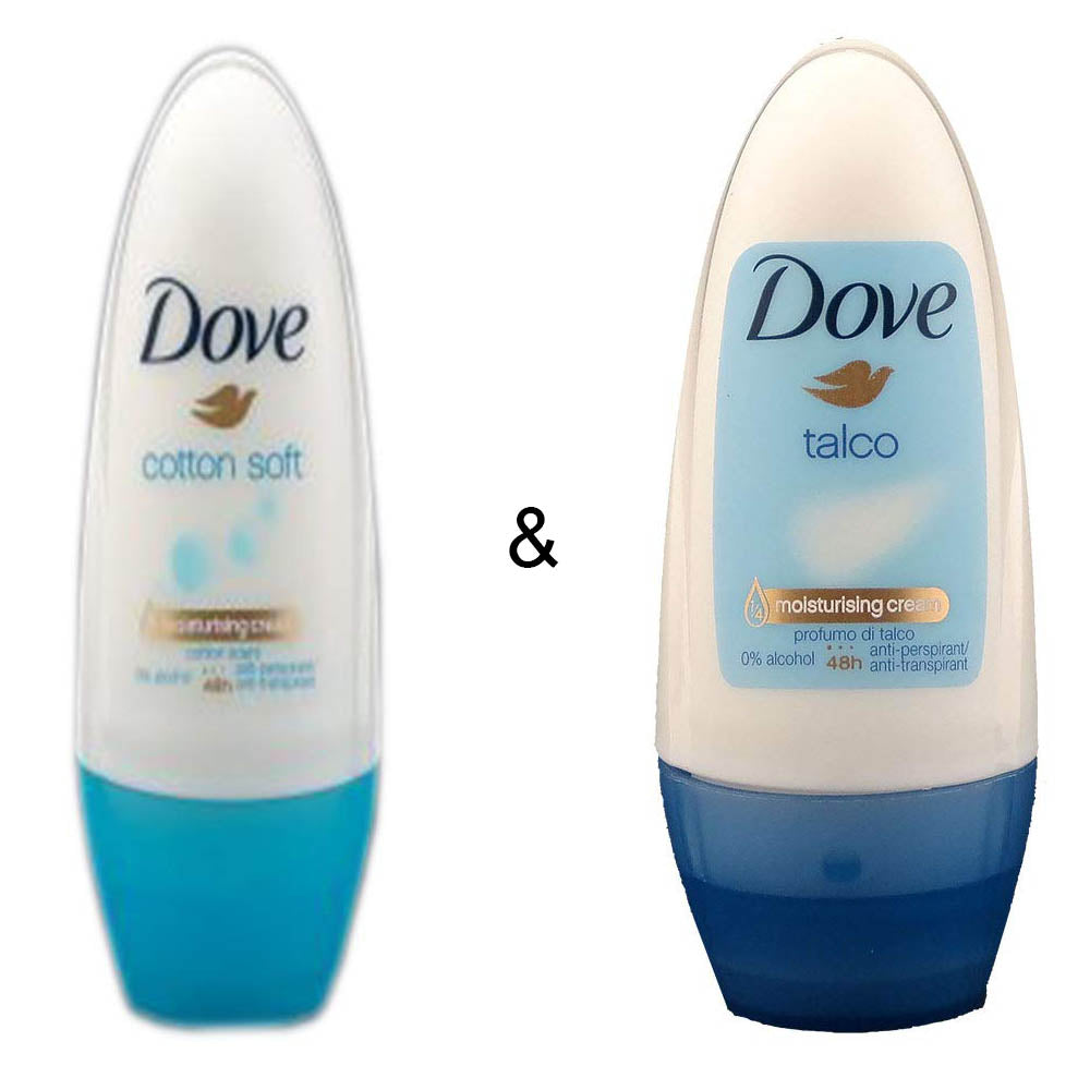 Roll-on Stick Cotton Soft 50ml by Dove and Roll-on Stick Talco 50ml by Dove Image 1