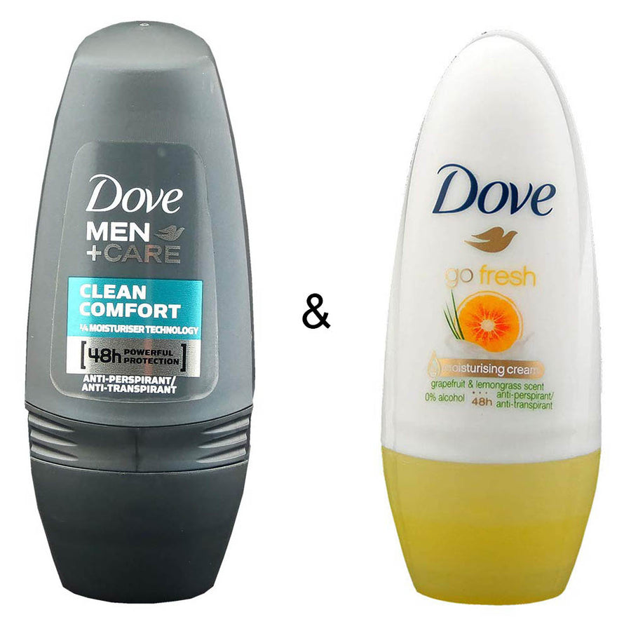Roll-on Stick Clean Comfort 50ml by Dove and Roll-on Stick Go Fresh Grapefruit 50 ml by Dove Image 1