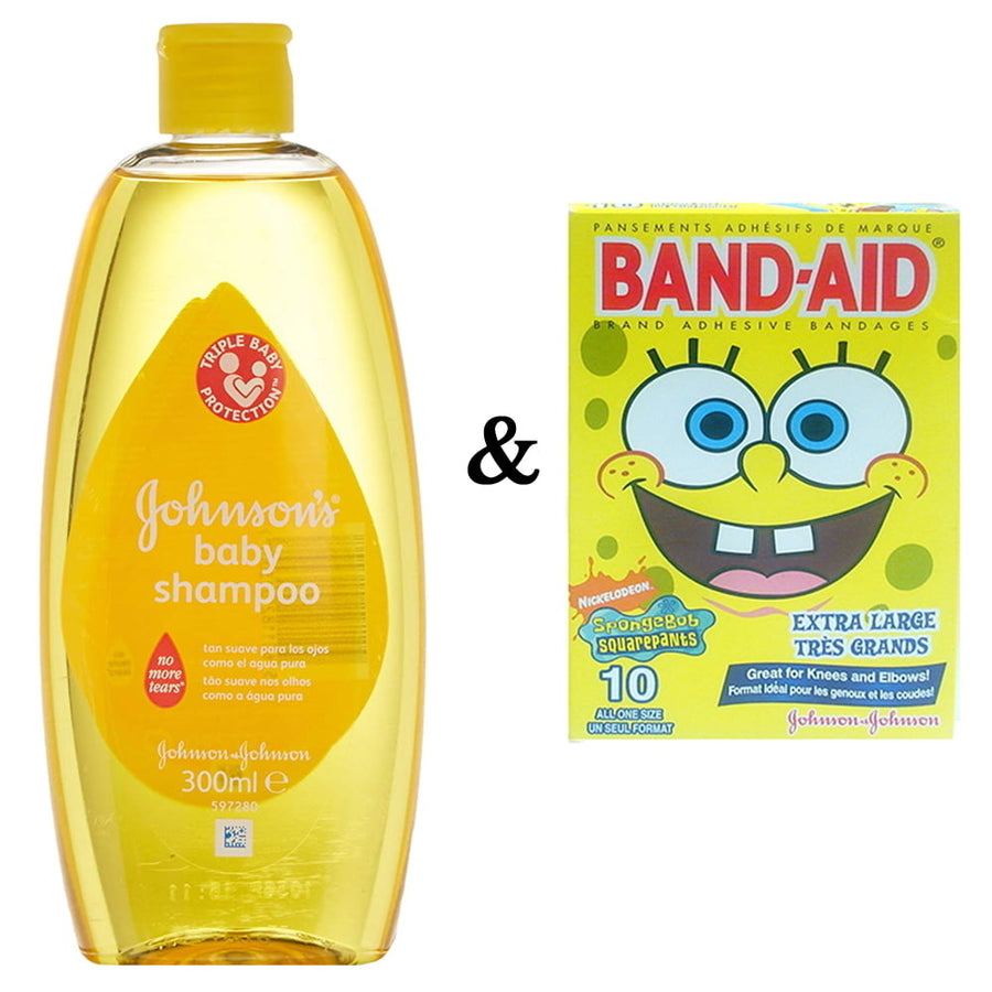 Varios - Johnson S Baby Shampoo 300Ml and Johnson and Johnson Band-Aid- Sponge Bob (10 In 1 Pack) Image 1