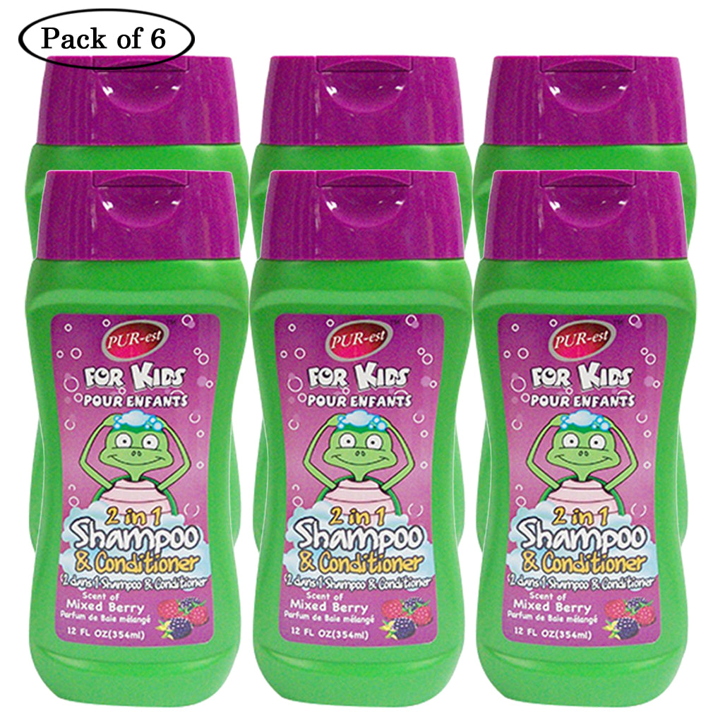 Kids 2 In 1 Shampoo and Conditioner With Mixed Berry(354ml) (Pack of 6) By Purest Image 1