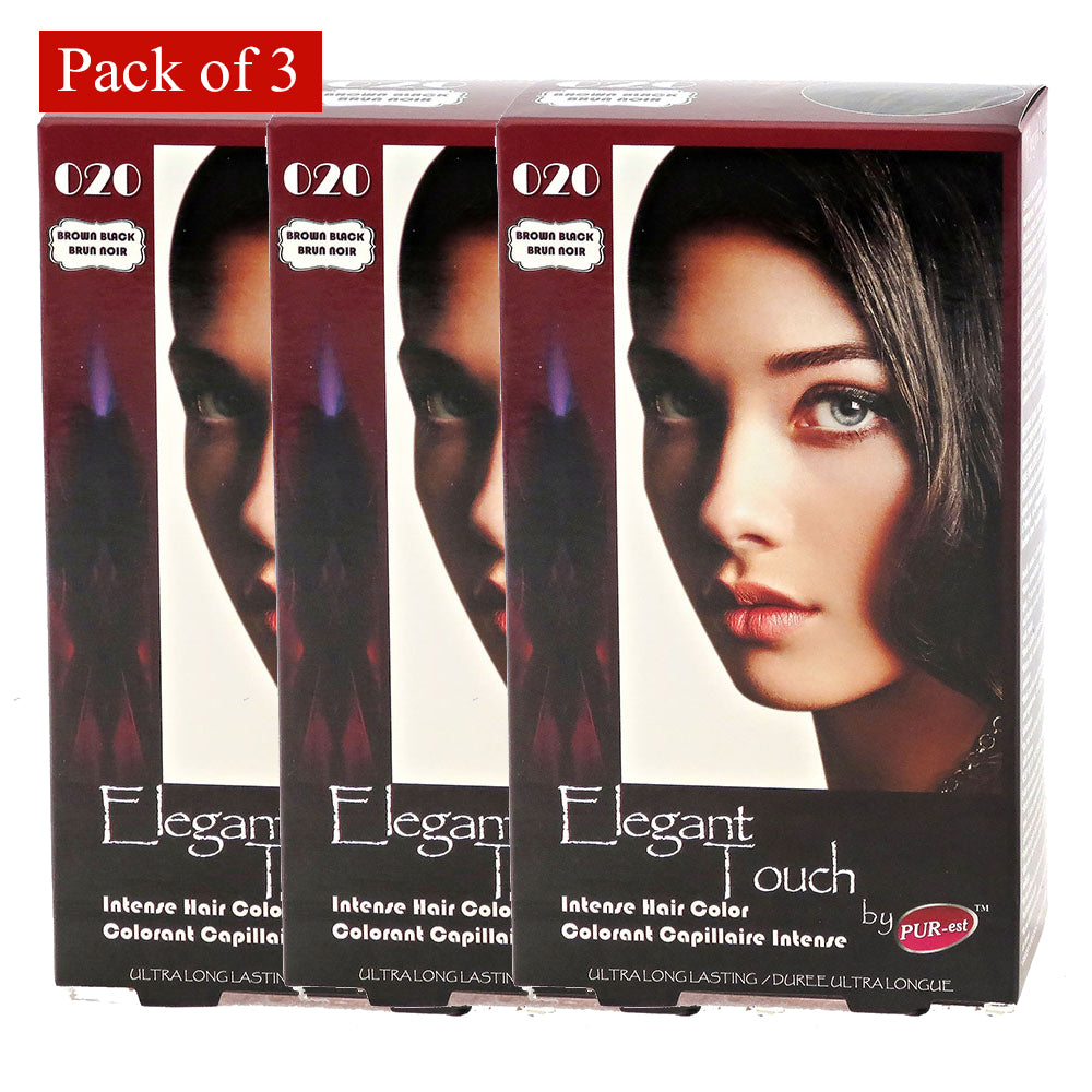 Hair Color Brown Black 020 Elegant Touch By Purest (Pack Of 3) Image 1